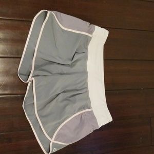 Lululemon running shorts gray pink 6